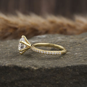 Anillo de compromiso de diamante de corte cultivado en laboratorio, Plata de Ley 925, lujoso pavé, regalo de estilo moderno para mujeres, certificado IGI - Product Image 2