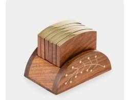 Dessous de verre en bois de manguier avec support Ustensiles de cuisine Dessous de verre Vaisselle Table faite à la main Dessous de verre en bois pour thé - Product Image 5