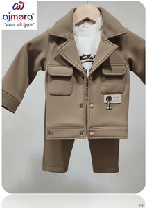 Ensemble veste et pantalon en velours côtelé pour garçons Ajmera, couleur beige unie, style décontracté chic, vêtements d'hiver pour enfants - Product Image 2