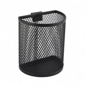 Mounted Basket With <b>Hook</b> Wall Hanging Pencil Holder Large Capacity Mesh Metal Pen Cup Desk Organizer - Product Image 1
