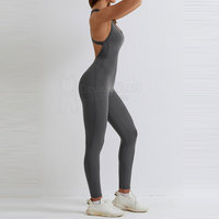 Jumpsuit Wanita Berkualitas Tinggi MOQ Rendah Bahan Spandex Polyester Kasual Musim Semi Bernapas Pakaian Fitness Terlaris