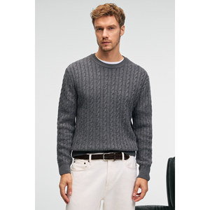 Pull en tricot à col rond pour homme GRIMELANGE VINTLACE, motif tricoté, coupe classique - Product Image 4