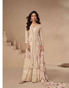 Última tendencia Ropa étnica de moda de calidad superior Chinon Salwar Traje Secuencia y bordado Trabajo Mujer Moda Fabricante - Product Image 5