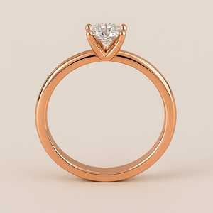 Anillo de Compromiso y Matrimonio de Eternidad con Moissanita Cortada en Oro Amarillo Chapado en Oro de Lujo, Certificado, con Engaste de Puntas, 1ct 0.38ct para Mujer - Product Image 2