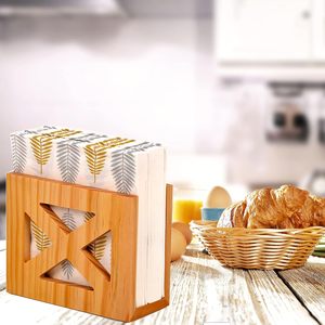 Porte-serviettes verni en bois massif naturel rustique pour Table de cuisine et comptoirs Porte-serviettes de Noël Style ferme - Product Image 6