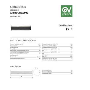 Barriera d'aria commerciale Vortice AD900 90cm con lamelle regolabili per la gestione delle porte - Product Image 3