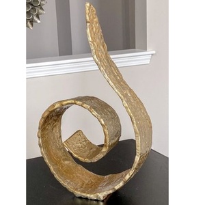 Sculpture abstraite vintage en laiton et aluminium, art décoratif en métal, statue décorative, figurine en métal pour hôtel, décoration de table à domicile - Product Image 4