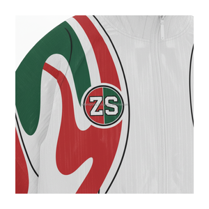 Premium 230 GSM nylon cortavientos conjunto ligero transpirable tela rojo verde llama panel diseño logotipo personalizado impreso de talla grande - Product Image 6