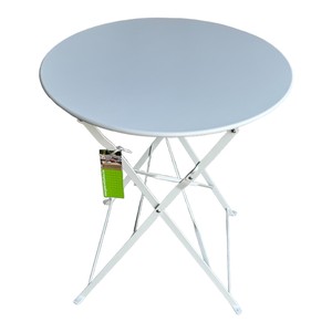 Set di Mobili da Giardino Jet-Line Bistro Design Midcentury, Tavolo in Alluminio Bianco con 2 Sedie Pieghevoli in PE per Terrazza, Balcone e Giardino - Product Image 4