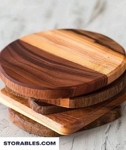 Posavasos de madera en blanco de buena calidad, posavasos de nogal, venta al por mayor, posavasos de madera redondo cuadrado personalizado de alta calidad - Product Image 4