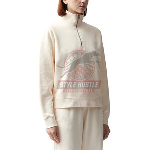 Sudaderas con media cremallera para mujer, de color en contraste y talla personalizada, ropa de vestir - Product Image 6