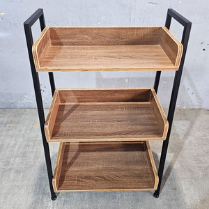 ชั้นวางของไม้ CASAN 3 ชั้น พร้อมโครงเหล็กสำหรับห้องนั่งเล่น - ติดตั้งง่าย - Product Image 6