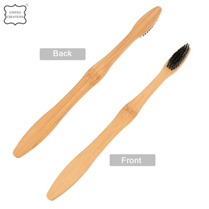 Cepillo de dientes de bambú suave personalizado para adultos Cepillo de madera respetuoso con el medio ambiente en cepillo de madera de Bristol negro - Product Image 4