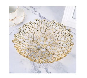 Bol de fruits en laiton bol de branche d'arbre en or décoratif pour salon bol de fruits en laiton au design antique solide - Product Image 1