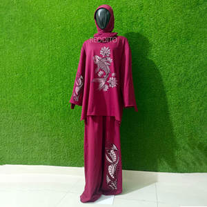 Customized Modest Hijab Women's <b>Swimwear</b> Waterproof <b>Islamic</b> Muslim Full Coverage Female Swimsuit Dress Plus Size for Girls - Product Image 1