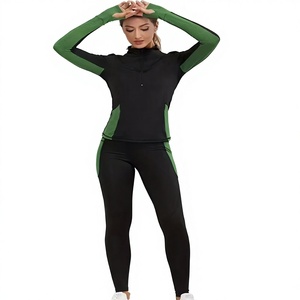High Quality Women Fitness <b>Yoga</b> <b>Set</b> Sexy Solid Color Long Sleeved Breathable Spandex/Polyester Shorts Zipper Fly Female <b>Yoga</b> - Product Image 1