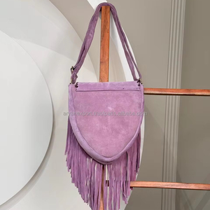 Cuero de vaca y flecos Crossbody grande Crossbody monedero pelo en cuero de ante genuino bolso de mujer bolso de cuero occidental monedero al por mayor - Product Image 5