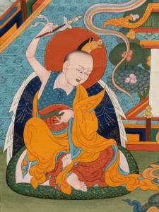 Thangka peint à la main : Guru <span class=keywords><strong>Pema</strong></span> Gyalpo - le Roi du Lotus - Product Image 5