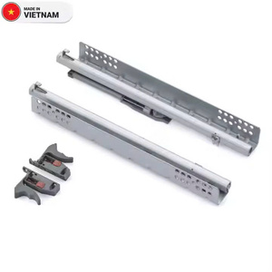 Rail métallique à extension complète robuste fermeture en douceur réglable sous le tiroir diapositives moderne pour cuisine hôpital appartement utilisation - Product Image 1
