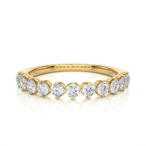 Anillos de Eternidad de Diamantes Sintéticos de Moda, Oro Amarillo de 14K, Apilables, Certificados por IGI, Clásicos de Lujo para Compromiso y Boda - Product Image 5