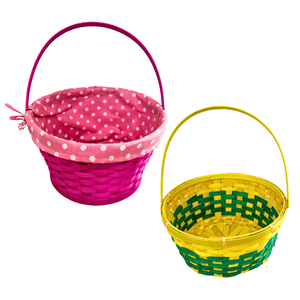 ตะกร้าอีสเตอร์สานสำหรับเด็กพร้อมหูจับตะกร้าไม้ไผ่มีซับในล้างทำความสะอาดได้เหมาะสำหรับงานปาร์ตี้และงานอีเวนต์ - Product Image 1