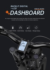Vélo électrique à pneus larges de 20 pouces, 1500W, batterie au lithium 60V 35AH, acier au carbone, vitesse de 67 km/h, 7 vitesses, écran LCD, double vélo de neige - Product Image 4