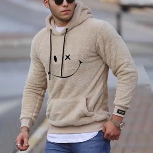 Sudaderas con capucha de alta calidad Logotipo bordado personalizado Hombres de gran tamaño Sherpa Sudadera con capucha Sudadera en blanco Sherpa Fleece Pullover Sudadera con capucha para hombres - Product Image 4