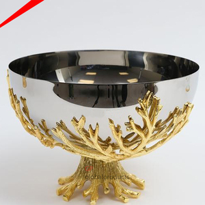 Brass Decorative Bird Stem High Quality Leaf Stem Server Bowl With Decorative Brass Flower Stem Premium Quality Condiment <b>Nut</b> Bo - Product Image 5
