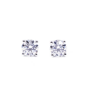 Pendientes de Moissanita con Corte Brillante y Engaste de Cuatro Puntas, Estilo Clásico y Minimalista, Chapados en Oro de 18k sobre Plata de Ley, Tianyu Gems - Product Image 2