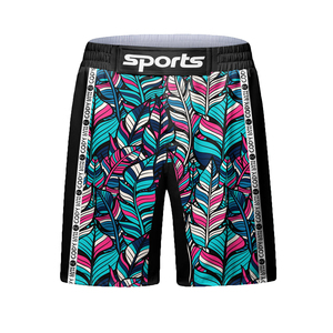 Men's Compression Rash Guard Set With <b>Feather</b> Print Shorts And Leggings Quick Dry Spandex Polyester Sport Wear - Product Image 6