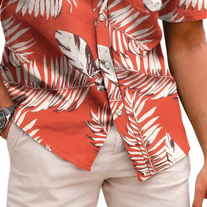 Nueva llegada camisas hawaianas para hombre hechas a medida OEM superventas último diseño casual camisas de verano con estampado Hawaiano para hombre - Product Image 4