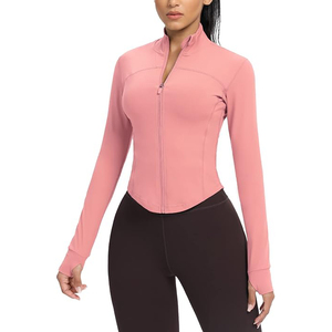 Veste extensible à fermeture éclair intégrale pour femme, haut de yoga léger, vêtements d'entraînement athlétique doux, mélange de nylon et de spandex confortable - Product Image 1