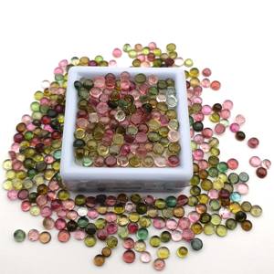 Cabochon de tourmaline naturelle multi-taille en vrac de haute qualité 3-10mm noir rose vert pour la fabrication de bijoux traité thermiquement certifié IGI - Product Image 3
