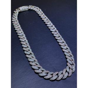 Collier chaîne cubaine en moissanite plaqué or rose pour homme, bijou hip-hop imposant, entièrement serti, coupe brillante ronde 16 mm - Product Image 2