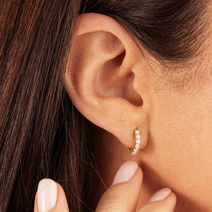 18K <b>Solid</b> Gold Diamond <b>Hoop</b> <b>Earring</b> High Quality Luxury Custom Fine Jewelry VVS Real Diamond <b>Hoop</b> <b>Earrings</b> for Women - Product Image 4