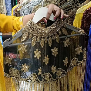 Elegante capa burlesca con hebras de cuentas Lentejuelas Traje festivo del club con hermoso bordado Sujeta el cuello para festivales - Product Image 2