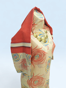 Tela Premium con Estampado Circular Crema y Multicolor para Conjunto Dirac - Elegante Vestido Tradicional Somalí para Mujeres y Niñas - Product Image 2