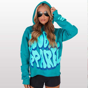 High Quality Cut and Sew <b>Pink</b> <b>Hoodie</b> Streetwear Cotton Heavyweight Oversized French Terry Cropped - Product Image 5