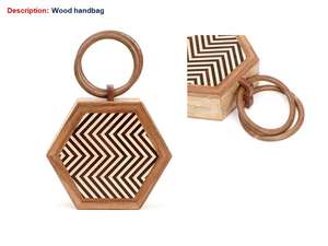 Bolso de madera para mujer, bolso de mano grande hecho a mano, bolsos de playa de paja, cesta de playa, bolso de madera, artesanías (# WHB2) - Product Image 5