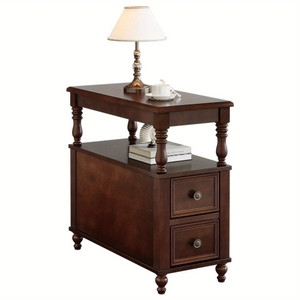 Table de chevet Darby en bois massif de haute qualité avec couleur marron et 2 tiroirs équipés pour une utilisation en intérieur - Product Image 4