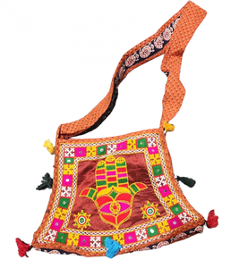 Bolsos de fiesta Banjara de diseñador indio de verano para mujer con estampado de Hamsa bordado forro de lona de algodón bolsos de mano de hombro para mujer - Product Image 1