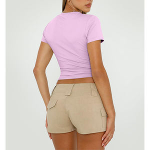 Logo graphique manches courtes Toutes les tailles disponibles ajusté Femmes à la mode vêtement microfibre Chemise à séchage rapide Matériau mixte Personnaliser - Product Image 5