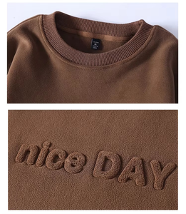 เสื้อสเวตเตอร์คอกลมทรงหลวมมีฮู้ดสำหรับฤดูใบไม้ร่วงเสื้อสเวตเตอร์ลำลองแบบสวมออกแบบโลโก้ได้ตามต้องการ2025 - Product Image 5