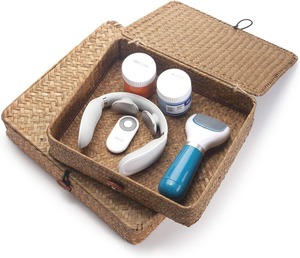 Ensemble de 2 boîtes de rangement en herbe de mer, boîte de rangement artisanale, écologique, naturelle, décoration intérieure et extérieure, vente en gros du Vietnam - Product Image 3