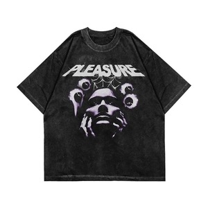 T-shirt imprimé personnalisé pour hommes, blanc et noir, 100% coton, logo personnalisé, étiquette - Product Image 2