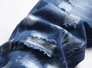 Pantalons en jean personnalisés en gros, jeans décontractés de haute qualité, jeans unis pour hommes - Product Image 3