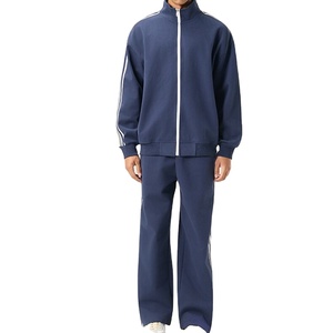 Ensembles de survêtements vintage pour hommes d'automne, sweat-shirt personnalisé avec logo, taille élastique, coupe-vent, respirant, motif uni - Product Image 3