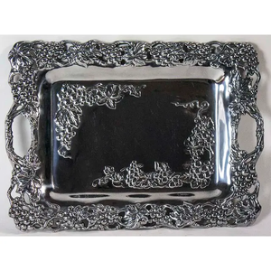 Bandeja rectangular moderna de acero inoxidable con patrón, apta para lavavajillas, clasificación de alimentos personalizable para el hogar, hoteles, restaurantes - Product Image 1