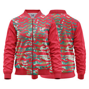 Chaqueta universitaria de béisbol de poliéster 100% hecha a medida para hombre, estilo con cremallera y cuello levantado bordado de calle alta con tarifa cero - Product Image 4