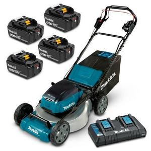 Makitas DLM537PT4X เครื่องตัดหญ้าแบบขับเคลื่อนด้วยตนเอง534มม. (21 ") 5.0Ah ไร้สาย36V (18V x 2) แบบใหม่ทั้งหมด